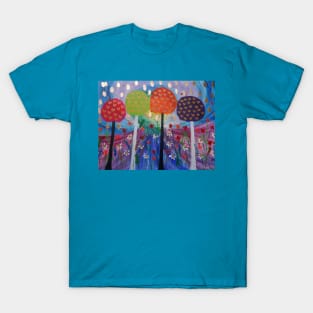 Lollipop Trees in a Rainbow Sky T-Shirt